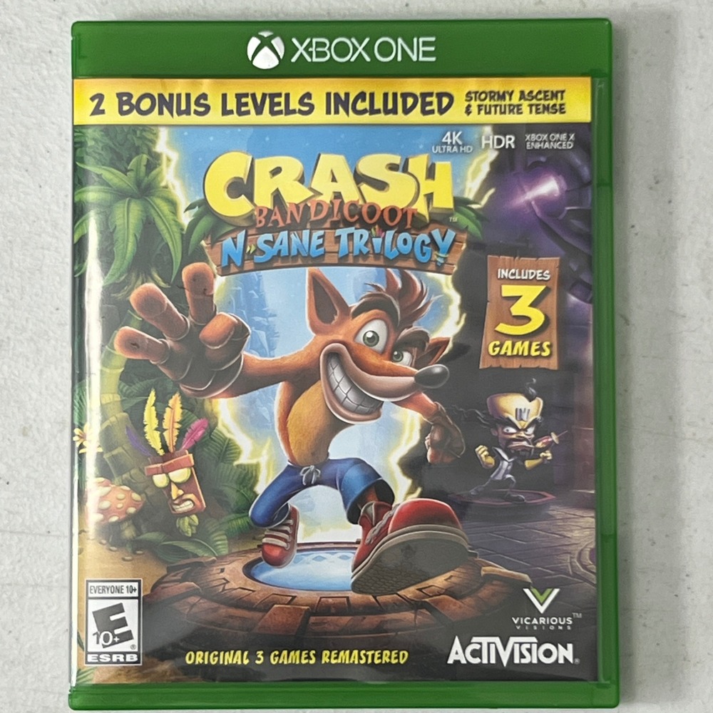 Crash Bandicoot N. Sane Trilogy Xbox One 3 Games Remastered 4K HDR Activision
